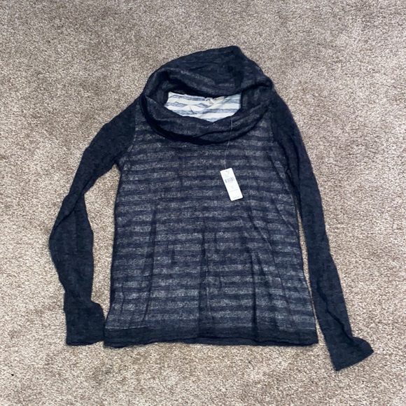 NWT Anthropologie cowl neck thin sweater. Moth layered stripe - Picture 2 of 7